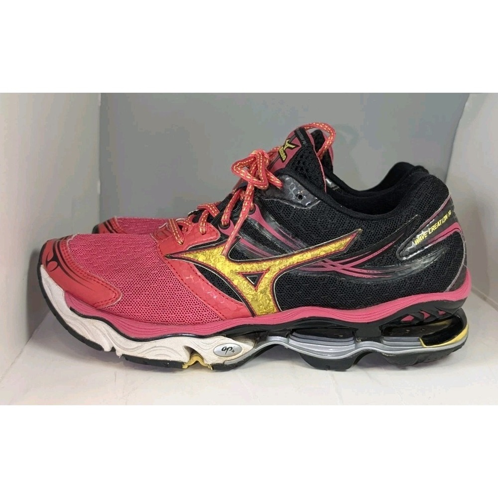 Mizuno Wave Creation 14 Womens Size 8.5 Pink Black White Running Shoes Sneakers